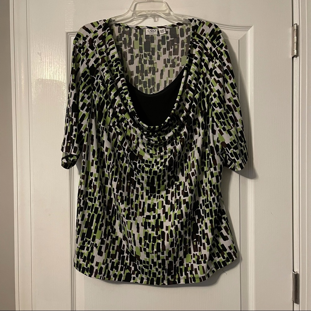 Chaps Green and Black Women's Blouse